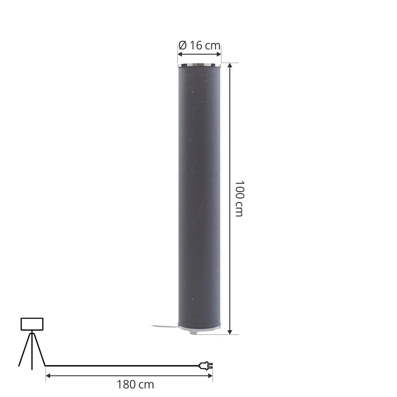 ELC Birkara Piantana In Grigio, A Cilindro 3 ELC Birkara Piantana In Grigio, A Cilindro - immagine 3
