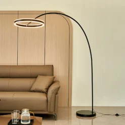Lucande LED Lampada Da Terra Ad Arco Yekta, 3 Livelli, Nero