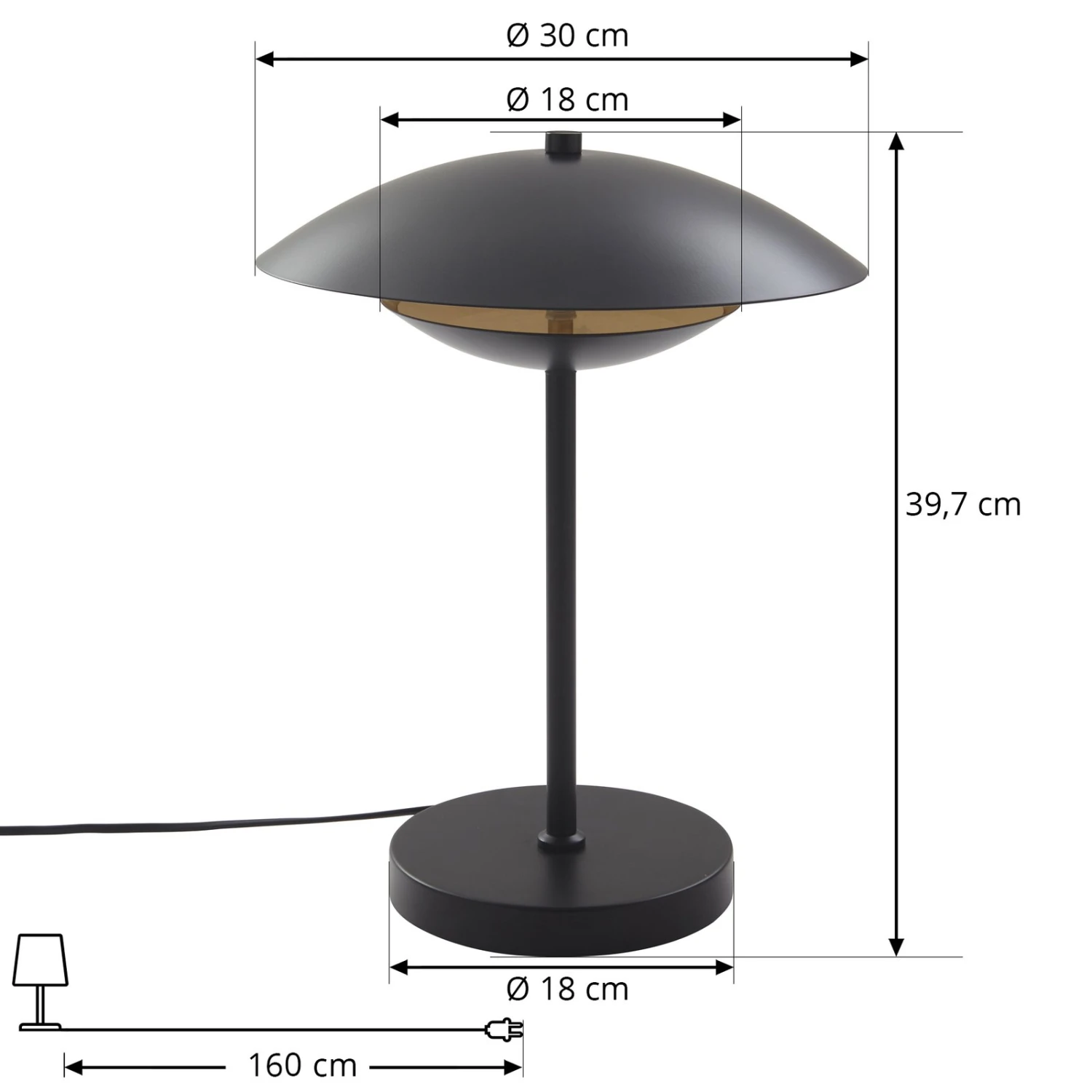Lindby Tiama LED Da Tavolo Metallo Nero Oro 4 Lindby Tiama LED Da Tavolo Metallo Nero Oro - immagine 4