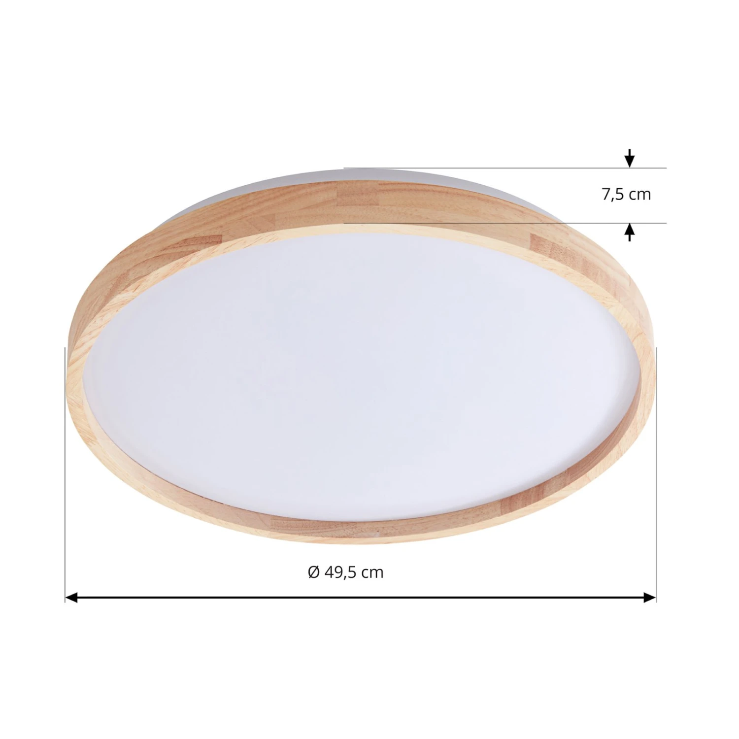 Lindby Smart Plafoniera In Legno Mirren Ø49,5 Cm CCT Tuya 4 Lindby Smart Plafoniera In Legno Mirren Ø49,5 Cm CCT Tuya - immagine 4