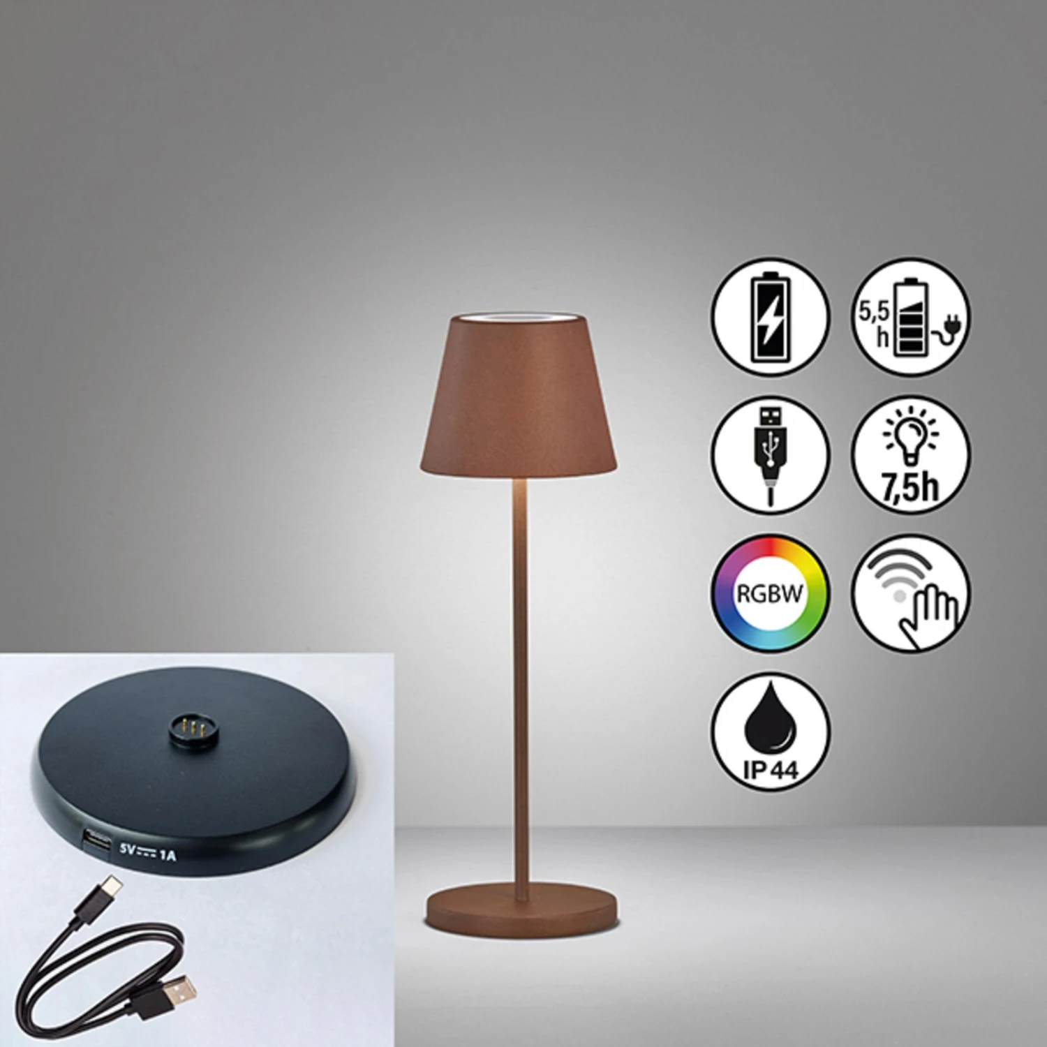 Cosenza Lampada Tavolo LED 2.0 34cm, Ruggine 9 Cosenza Lampada Tavolo LED 2.0 34cm, Ruggine - immagine 9