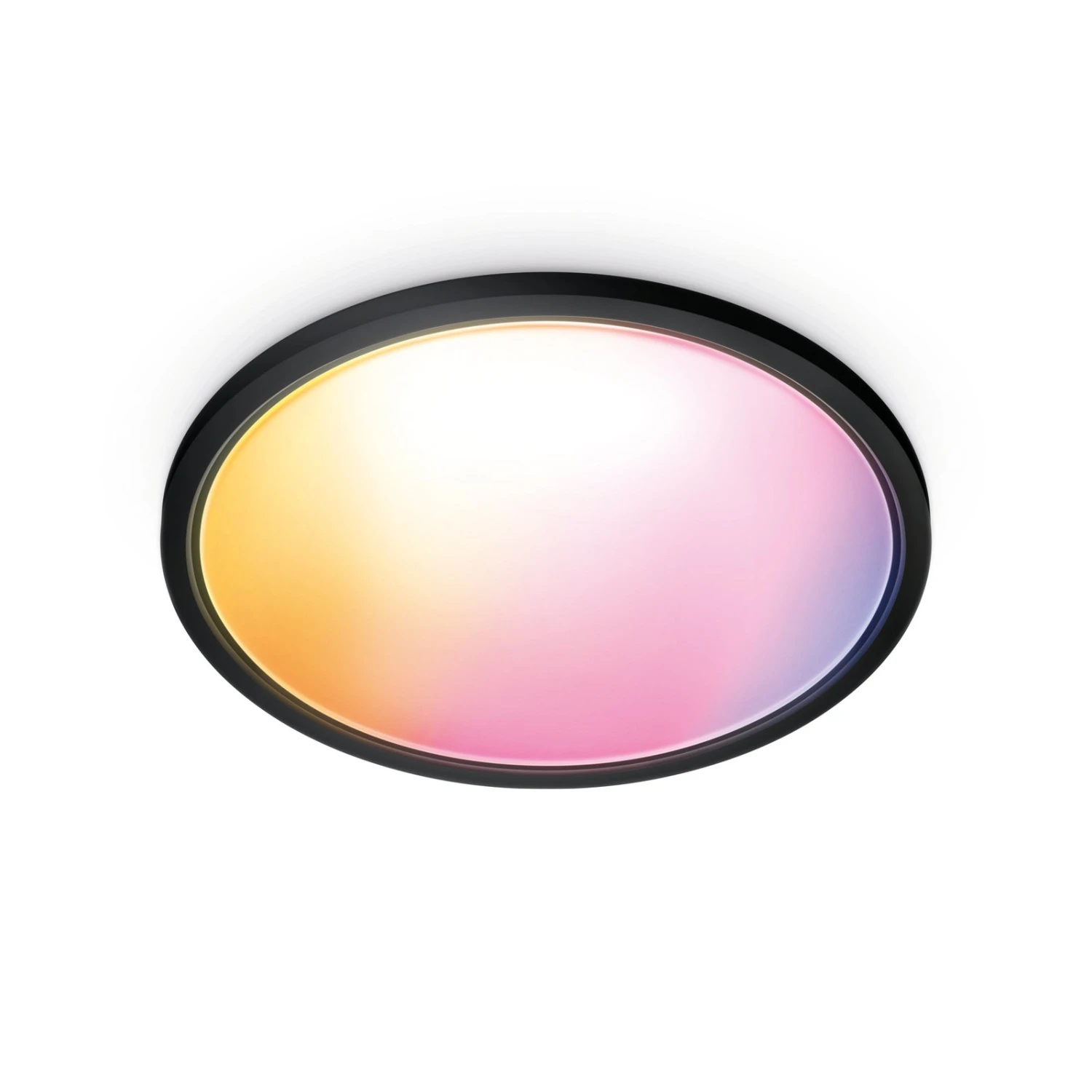 WiZ SuperSlim Plafoniera LED RGBW Ø54cm Nera 1 WiZ SuperSlim Plafoniera LED RGBW Ø54cm Nera