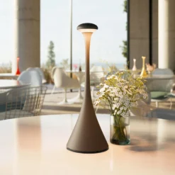 Lampada LED Accu Da Tavolo Nudrop, IP54, Grafite