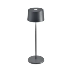 Zafferano Olivia 3K Lampada Da Tavolo Ricaricabile IP65 Grigio