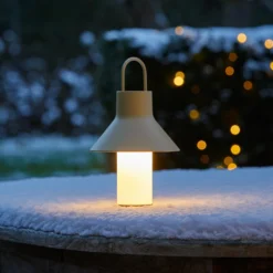 LOOM DESIGN Lampada Da Tavolo LED Ricaricabile Shadow Small, Beige, IP65