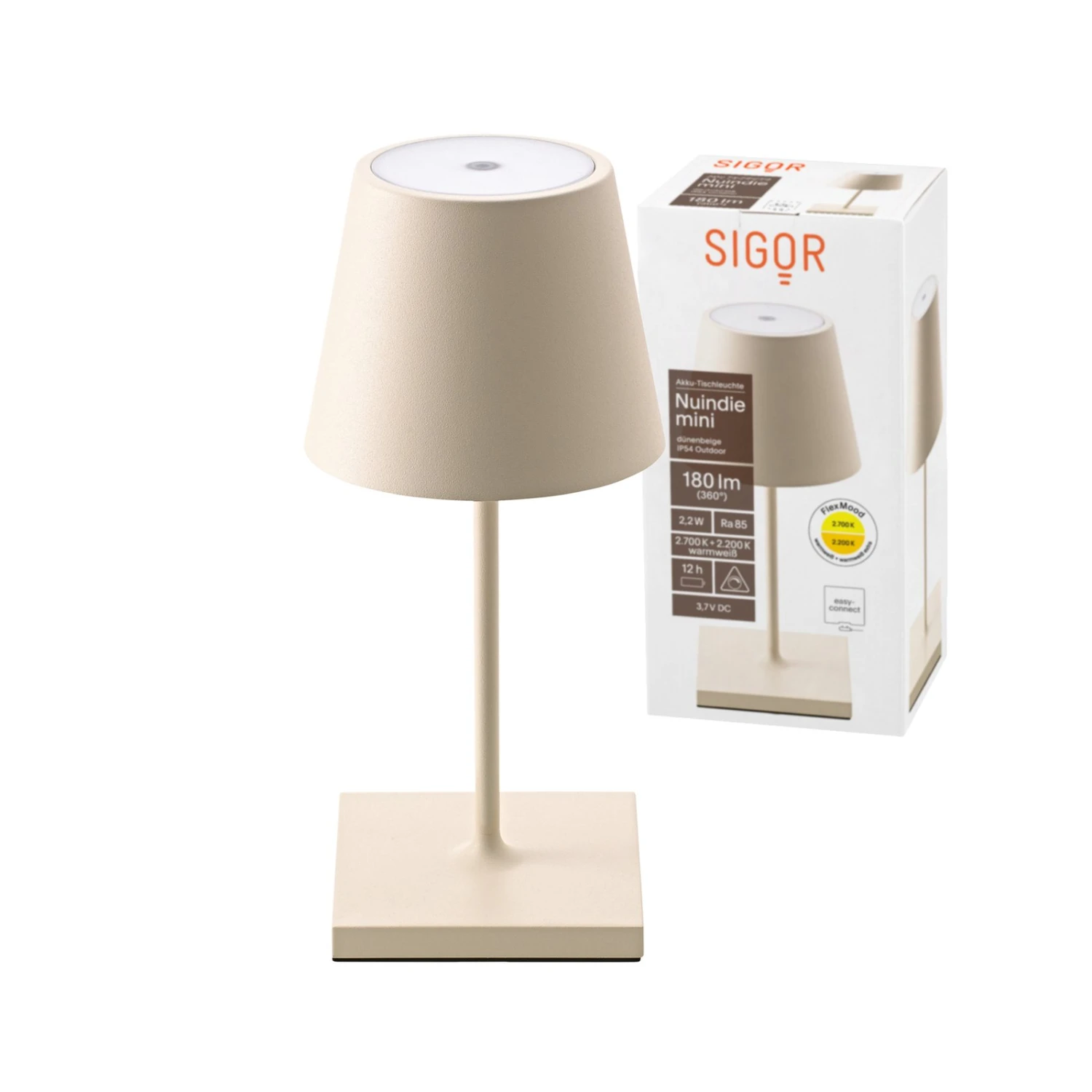 Nuindie Mini Lampada Da Tavolo LED, Rotonda, USB-C, Beige Dune 4 Nuindie Mini Lampada Da Tavolo LED, Rotonda, USB-C, Beige Dune - immagine 4