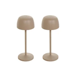 Lindby Lampada Da Tavolo LED Arietty, Beige Sabbia, Set Di 2