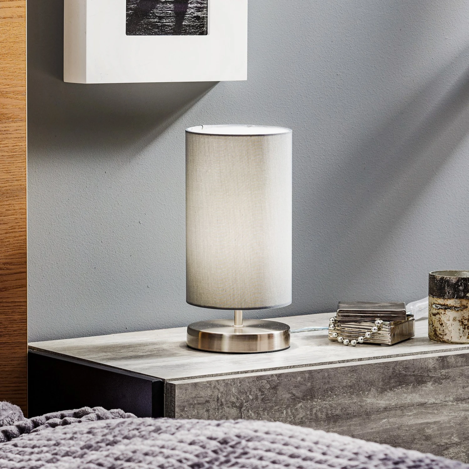 BRILLIANT Lampada Da Tavolo Claire Con Paralume In Tessuto 1 BRILLIANT Lampada Da Tavolo Claire Con Paralume In Tessuto