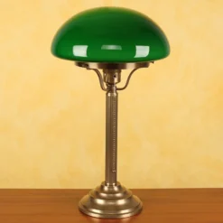Lampada Da Tavolo Hari In Ottone, Paralume Verde