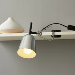 Lampada Con Morsetto Studio, Cromata