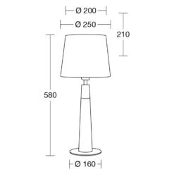 HerzBlut Conico Da Tavolo, Bianco, Noce, 58cm 5 HerzBlut Conico Da Tavolo, Bianco, Noce, 58cm -Philips Hue Shop 4543164 2