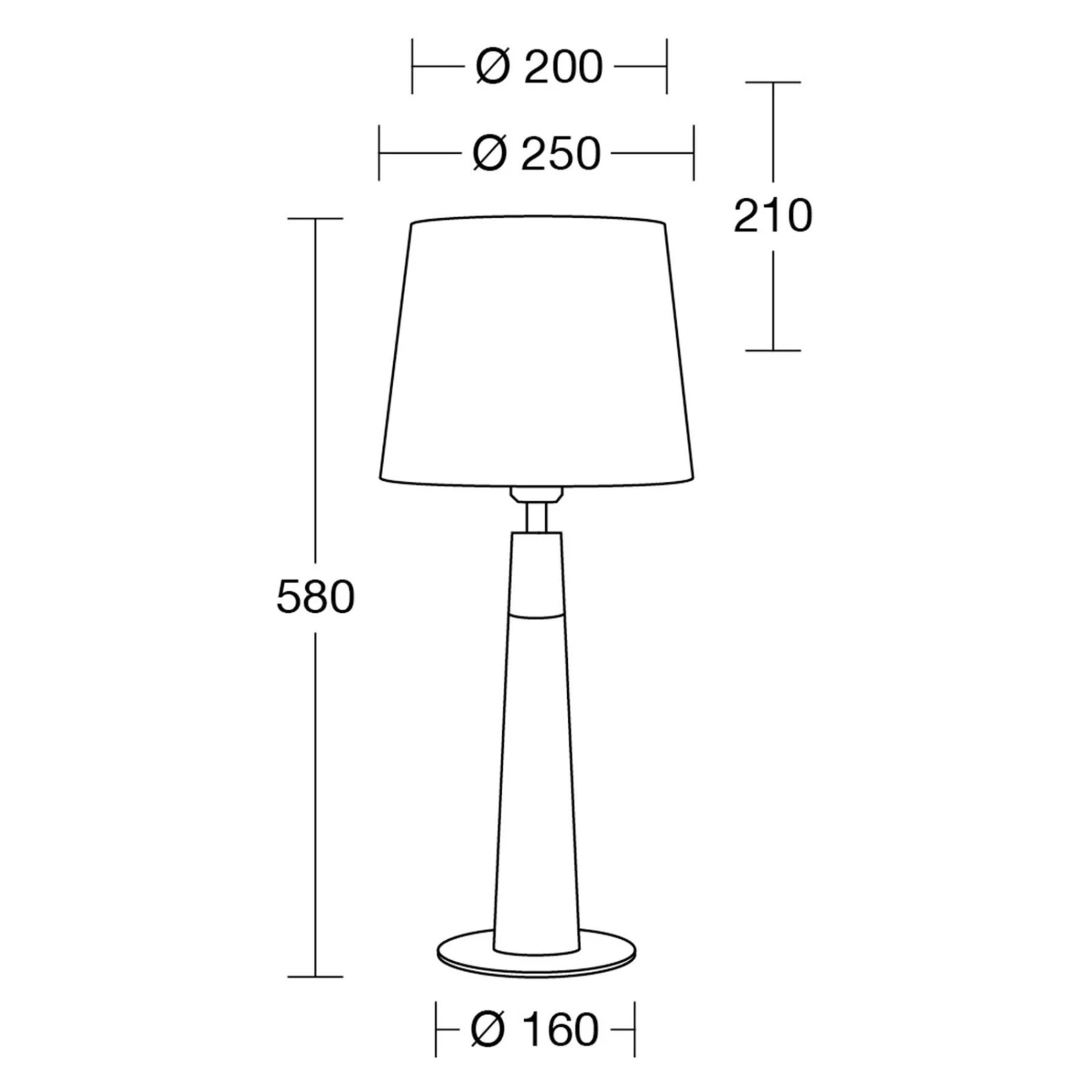 HerzBlut Conico Da Tavolo, Bianco, Noce, 58cm 3 HerzBlut Conico Da Tavolo, Bianco, Noce, 58cm - immagine 3