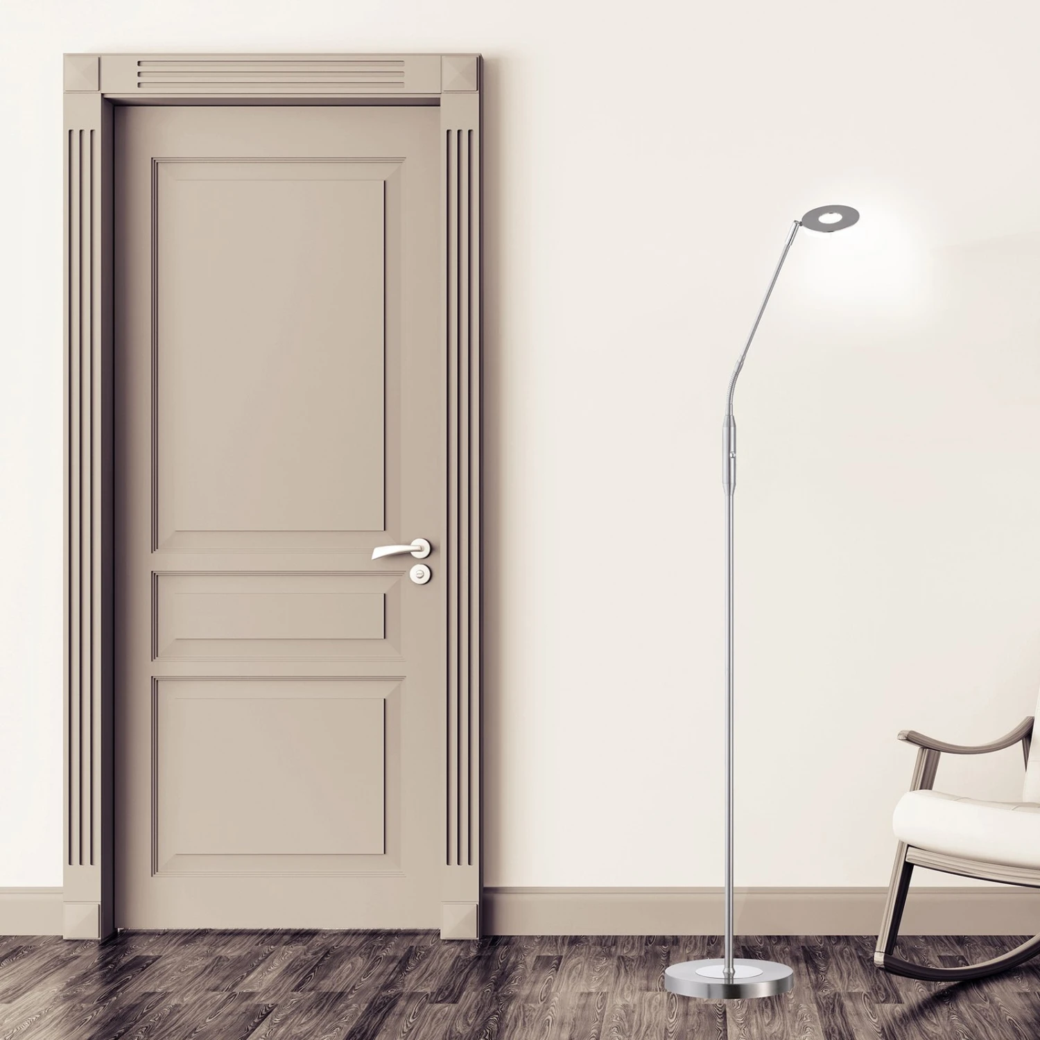 Piantana LED Dent, CCT, 1 Luce, Nichel 5 Piantana LED Dent, CCT, 1 Luce, Nichel - immagine 5