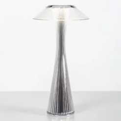 Kartell Space Lampada LED Da Tavolo, Cromo