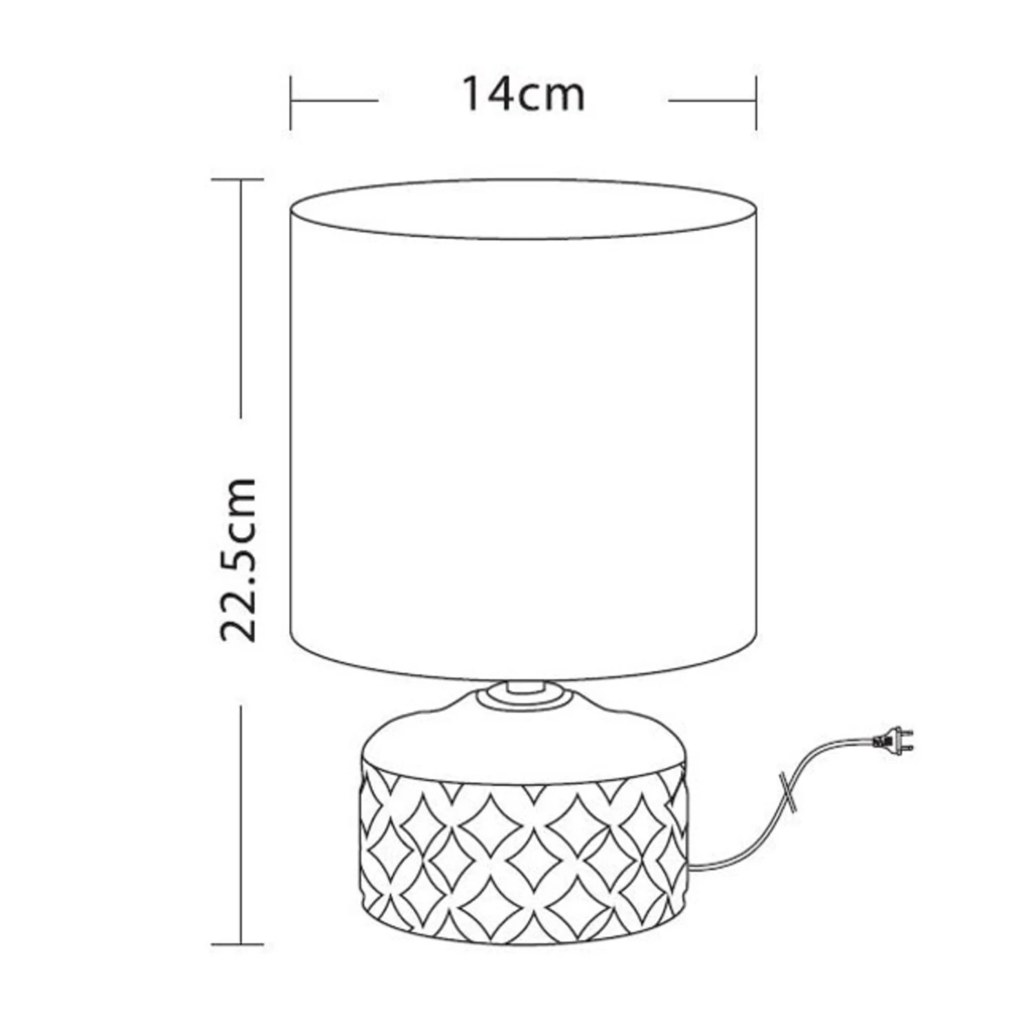 Lampada Da Tavolo Jon Con Base Ceramica, Grigio 3 Lampada Da Tavolo Jon Con Base Ceramica, Grigio - immagine 3