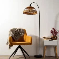 Piantana Jaro, Paralume A Gabbia Intreccio Rattan