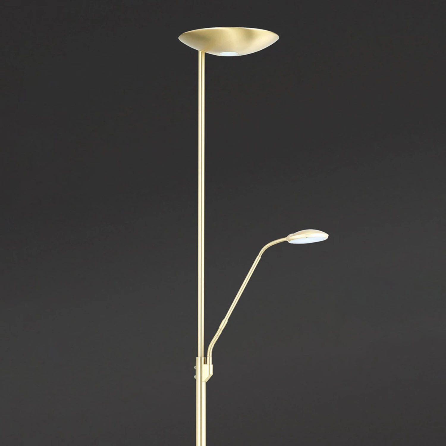 Orion Piantana LED Cobra Con Luce Di Lettura, Ottone 2 Orion Piantana LED Cobra Con Luce Di Lettura, Ottone - immagine 2