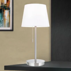 Orion Lampada Da Tavolo Ludwig Porta USB Bianco/nichel