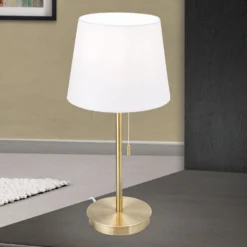 Orion Lampada Da Tavolo Ludwig Porta USB Bianco/ottone