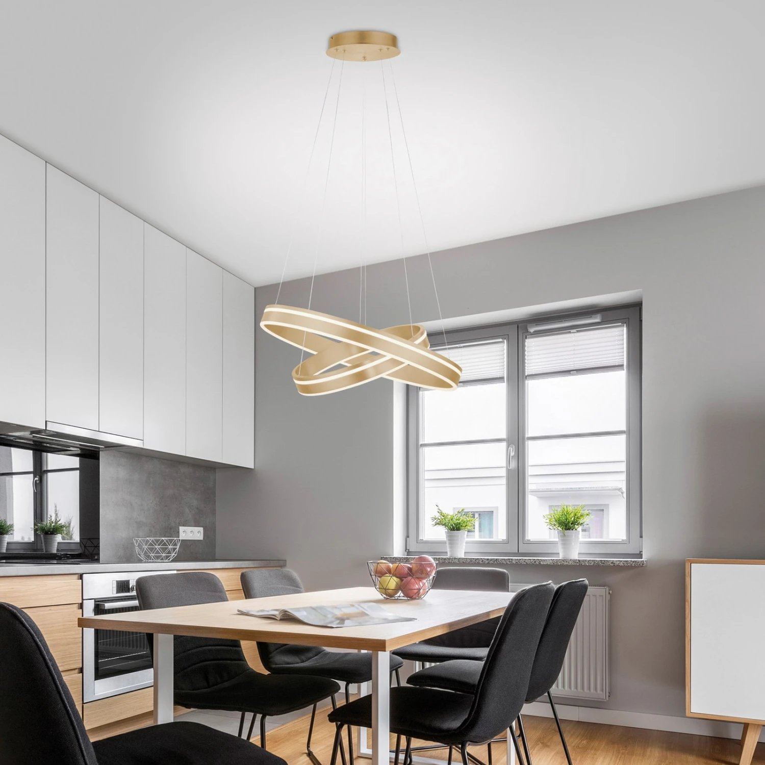 Paul Neuhaus Q-VITO LED A Sospensione, 2 Anelli 2 Paul Neuhaus Q-VITO LED A Sospensione, 2 Anelli - immagine 2