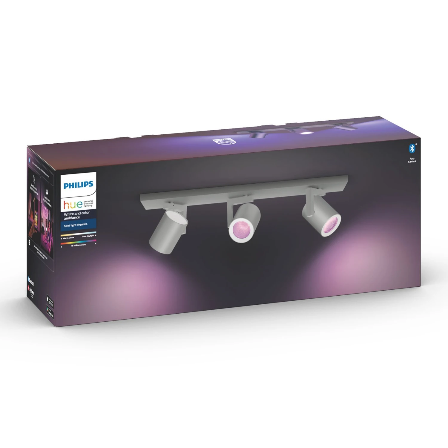 Philips Hue Argenta Spot LED 3 Luci Alluminio 4 Philips Hue Argenta Spot LED 3 Luci Alluminio - immagine 4
