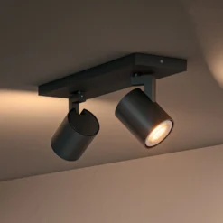 Philips Hue Runner 2 Luci Con Dimmer, Nero