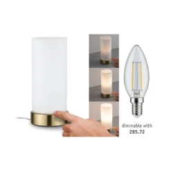 Paulmann Lampada Da Tavolo Pinja Ottone/opale