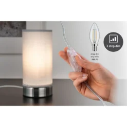 Paulmann Pia Da Tavolo Di Stoffa, Grigio Chiaro -Philips Hue Shop 7602350 2