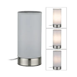 Paulmann Pia Da Tavolo Di Stoffa, Grigio Chiaro