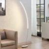 Lampada LED Ad Arco Nalevi, Argento Spazzolato