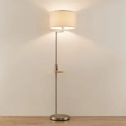 Lampada Da Terra Lindby Zinia, Colore Nichel, Ripiano, Connessione USB 11 Lampada Da Terra Lindby Zinia, Colore Nichel, Ripiano, Connessione USB -Philips Hue Shop 8032315 2