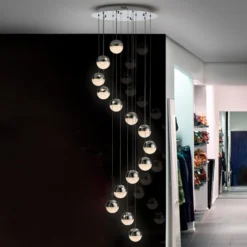 Lampada LED A Sospensione Sphere 14 Luci Cromo App
