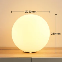 Lampada Da Tavolo Lindby Rhona, Bianco, Vetro Opalino, Ø 25 Cm, E27 -Philips Hue Shop 9624112 3