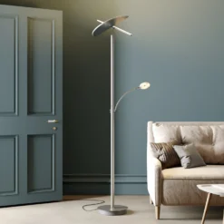 Lucande Lampada LED Da Terra Anniki, Nichel