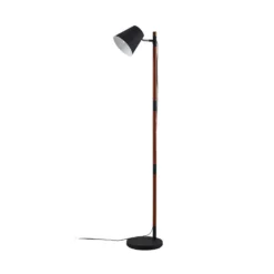 Lampada Da Terra Birte Nera Con Elemento In Legno -Philips Hue Shop 9624314 2