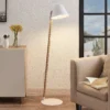 Lindby Tetja Lampada Da Terra Con Legno, Bianco