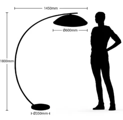 Lampada Da Terra Ad Arco Lindby Emilienne, Nero, Color Oro, 180 Cm -Philips Hue Shop 9626571 6