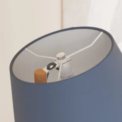 Lucande Jinda Piantana Di Legno, Tessuto Blu -Philips Hue Shop 9627079 4