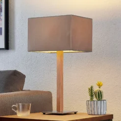 Lucande Heily Lampada Da Tavolo, Angolare, Grigio