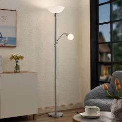 ELC Navisa Piantana Con Luce Lettura, Nichel Satin