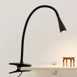 Lampada Con Morsetto A LED Baris Nera Delicata