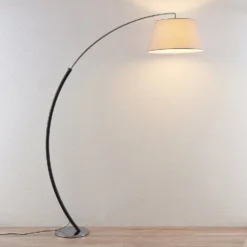 Lucande Lampada Ad Arco Evelyna Con Paralume Di Stoffa -Philips Hue Shop 9976110 3